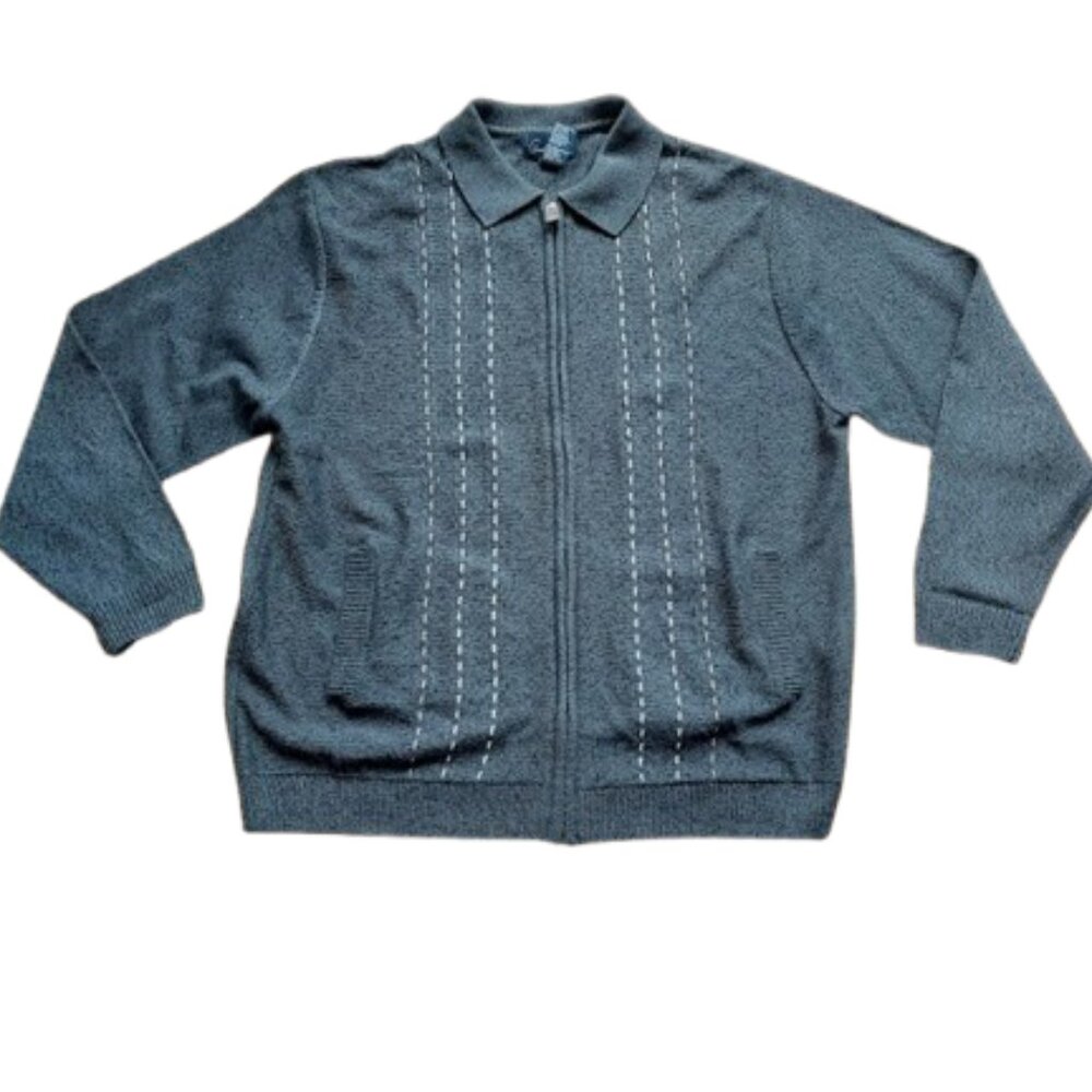 Gray Zip-Up Cardigan Size Large / 44